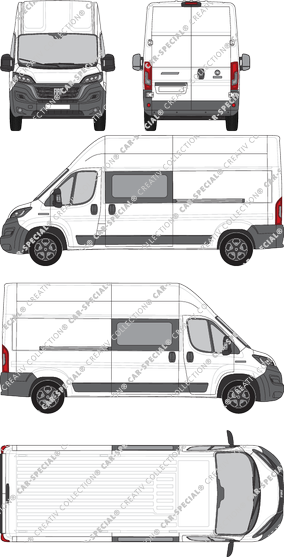 Fiat Ducato, van/transporter, L4H3, double cab, Rear Wing Doors, 2 Sliding Doors (2021)