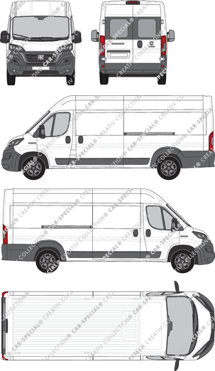 Fiat Ducato, Kastenwagen, L5H2, Heck verglast, Rear Wing Doors, 2 Sliding Doors (2021)