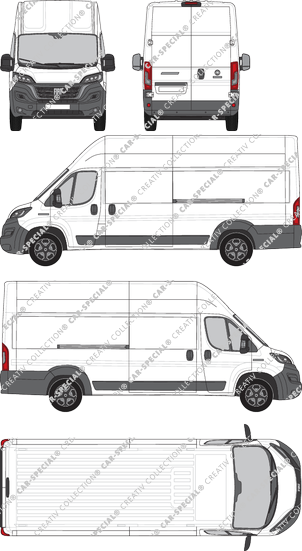 Fiat Ducato, van/transporter, L5H3, Rear Wing Doors, 2 Sliding Doors (2021)