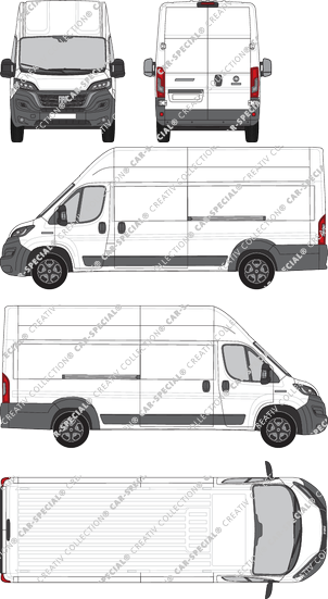 Fiat Ducato, Kastenwagen, L5H3, Rear Wing Doors, 2 Sliding Doors (2021)