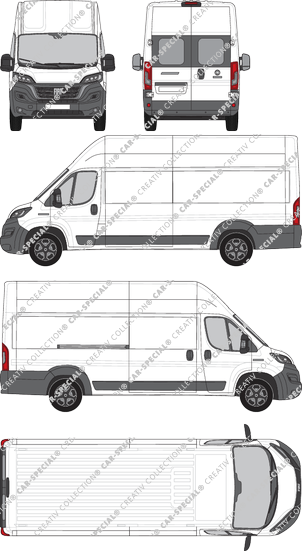 Fiat Ducato, van/transporter, L5H3, rear window, Rear Wing Doors, 1 Sliding Door (2021)
