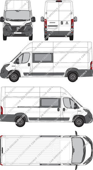 Fiat Ducato, Kastenwagen, L5H3, Doppelkabine, Rear Wing Doors, 1 Sliding Door (2021)