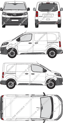 Fiat E-Scudo, Kastenwagen, L1 Kurz, Heck verglast, Rear Flap, 2 Sliding Doors (2022)