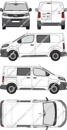 Fiat E-Scudo, furgone, L1 Kurz, Doppelkabine, Rear Wing Doors, 1 Sliding Door (2022)