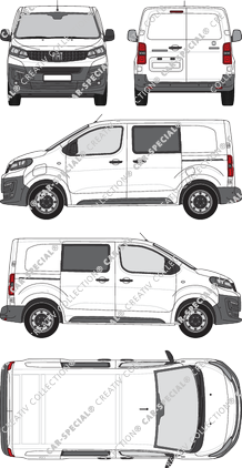 Fiat E-Scudo, Kastenwagen, L1 Kurz, Doppelkabine, Rear Wing Doors, 2 Sliding Doors (2022)