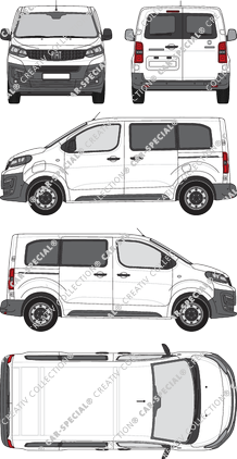 Fiat E-Scudo, minibus, L1 Kurz, Rear Wing Doors, 2 Sliding Doors (2022)