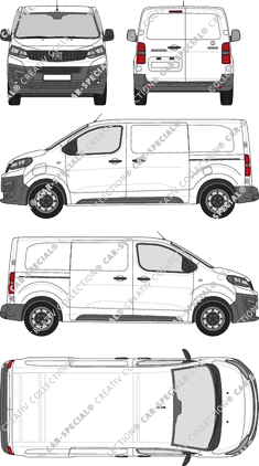 Fiat E-Scudo, furgone, L2 Mittel, Rear Wing Doors, 2 Sliding Doors (2022)