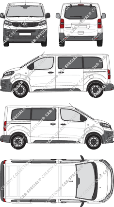 Fiat E-Scudo, microbús, L2 Mittel, Rear Flap, 2 Sliding Doors (2022)