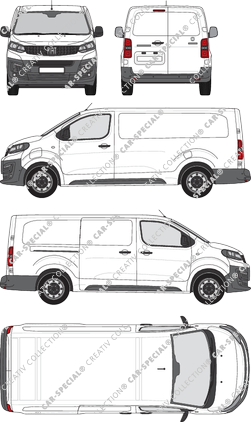 Fiat E-Scudo, van/transporter, L3 lang, Rear Wing Doors, 1 Sliding Door (2022)