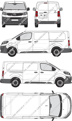 Fiat E-Scudo, van/transporter, L3 lang, Rear Wing Doors, 2 Sliding Doors (2022)