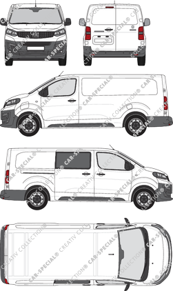 Fiat E-Scudo, Kastenwagen, L3 lang, teilverglast rechts, Rear Wing Doors, 1 Sliding Door (2022)