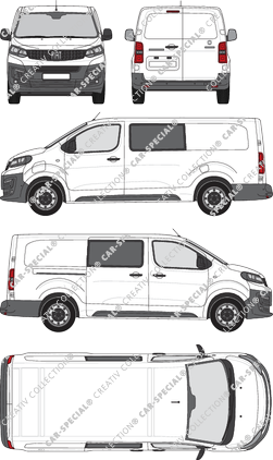 Fiat E-Scudo, van/transporter, L3 lang, double cab, Rear Wing Doors, 1 Sliding Door (2022)