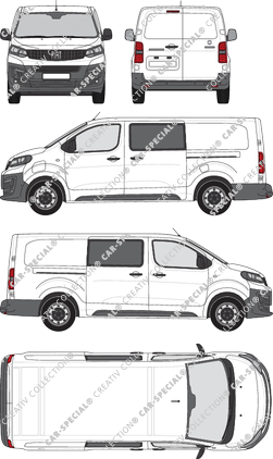 Fiat E-Scudo, van/transporter, L3 lang, double cab, Rear Wing Doors, 2 Sliding Doors (2022)