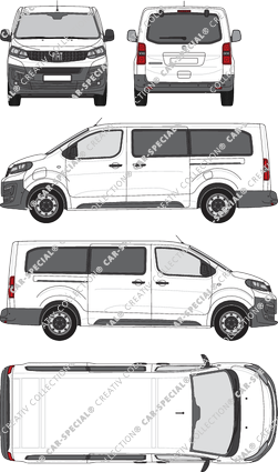 Fiat E-Scudo, minibus, L3 lang, Rear Flap, 2 Sliding Doors (2022)