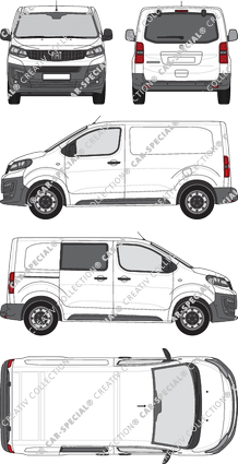 Fiat Scudo, van/transporter, L1 Kurz, teilverglast rechts, Rear Flap, 1 Sliding Door (2022)