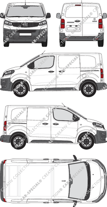 Fiat Scudo, furgone, L1 Kurz, Rear Wing Doors, 2 Sliding Doors (2022)