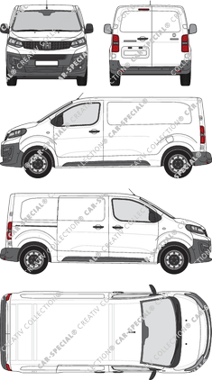Fiat Scudo, furgone, L2 Mittel, Rear Wing Doors, 1 Sliding Door (2022)