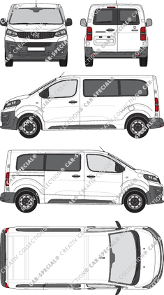 Fiat Scudo, minibus, L2 Mittel, Rear Wing Doors, 1 Sliding Door (2022)