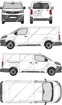 Fiat Scudo, van/transporter, L3 lang, rear window, Rear Wing Doors, 1 Sliding Door (2022)