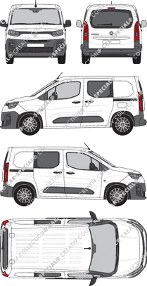 Fiat Doblò Cargo, van/transporter, L1, rear window, double cab, Rear Flap, 2 Sliding Doors (2022)