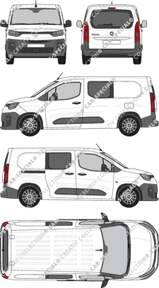 Fiat Doblò Cargo, furgone, L2, vitre arrière, Doppelkabine, Rear Flap, 1 Sliding Door (2022)