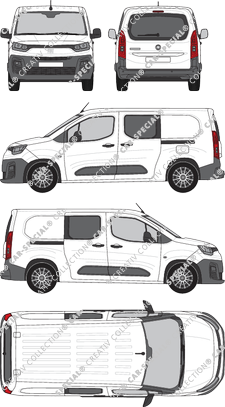 Fiat Doblò Cargo, van/transporter, L2, rear window, double cab, Rear Flap, 2 Sliding Doors (2022)