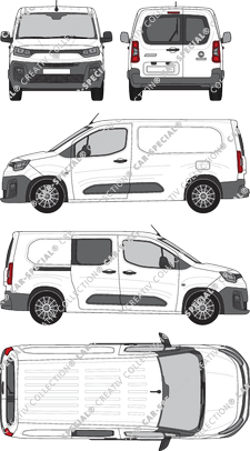 Fiat Doblò Cargo, Kastenwagen, L2, Heck verglast, rechts teilverglast, Rear Wing Doors, 1 Sliding Door (2022)