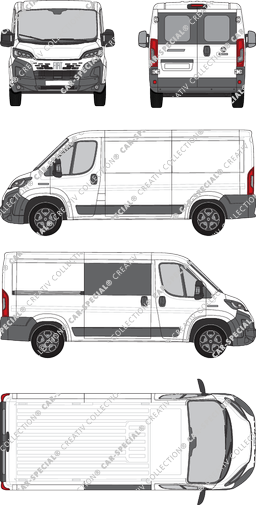 Fiat Ducato, van/transporter, L2H1, teilverglast rechts, Heck vergl., Rear Wing Doors, 1 Sliding Door (2024)