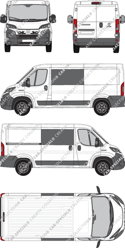 Fiat Ducato, furgone, L2H1, Doppelkabine, Rear Wing Doors, 1 Sliding Door (2024)