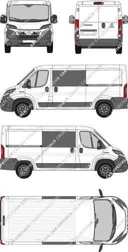 Fiat Ducato, furgone, L2H1, Doppelkabine, Rear Wing Doors, 2 Sliding Doors (2024)