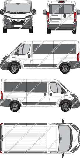 Fiat Ducato, minibus, L2H1, Rear Wing Doors, 1 Sliding Door (2024)