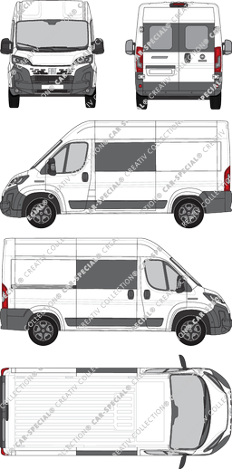 Fiat Ducato, van/transporter, L2H2, rear window, double cab, Rear Wing Doors, 1 Sliding Door (2024)