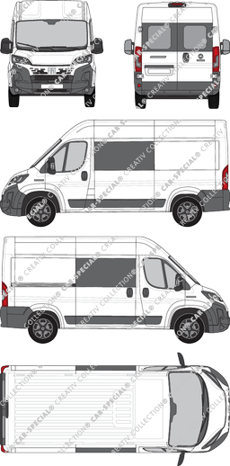 Fiat Ducato, Kastenwagen, L2H2, Heck verglast, Doppelkabine, Rear Wing Doors, 1 Sliding Door (2024)