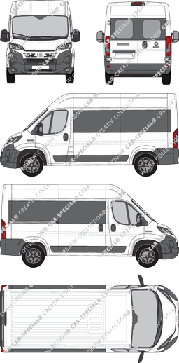 Fiat Ducato, minibus, L2H2, Rear Wing Doors, 1 Sliding Door (2024)