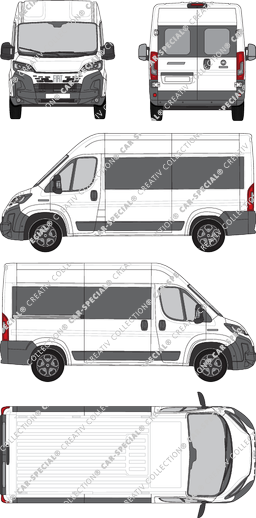 Fiat Ducato, microbús, L2H2, Rear Wing Doors, 1 Sliding Door (2024)