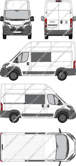 Fiat Ducato, van/transporter, L2H3, double cab, Rear Wing Doors, 1 Sliding Door (2024)