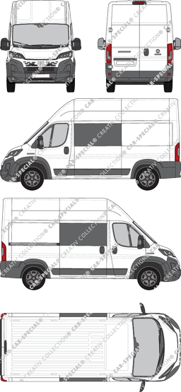 Fiat Ducato, Kastenwagen, L2H3, Doppelkabine, Rear Wing Doors, 1 Sliding Door (2024)