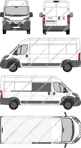 Fiat Ducato, van/transporter, L3H2, rechts teilverglast, Rear Wing Doors, 1 Sliding Door (2024)