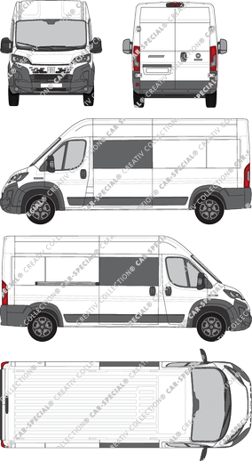 Fiat Ducato, van/transporter, L3H2, double cab, Rear Wing Doors, 1 Sliding Door (2024)