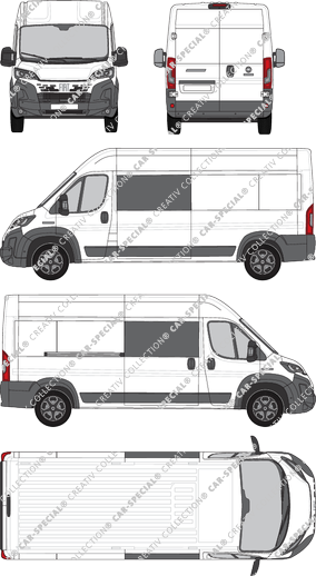 Fiat Ducato, furgone, L3H2, Doppelkabine, Rear Wing Doors, 1 Sliding Door (2024)