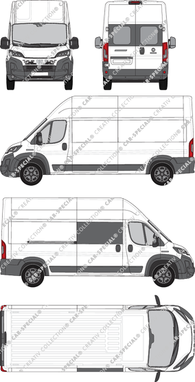 Fiat Ducato, furgone, L3H3, teilverglast rechts, Heck vergl., Rear Wing Doors, 1 Sliding Door (2024)