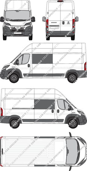 Fiat Ducato, furgone, L3H3, Doppelkabine, Rear Wing Doors, 1 Sliding Door (2024)