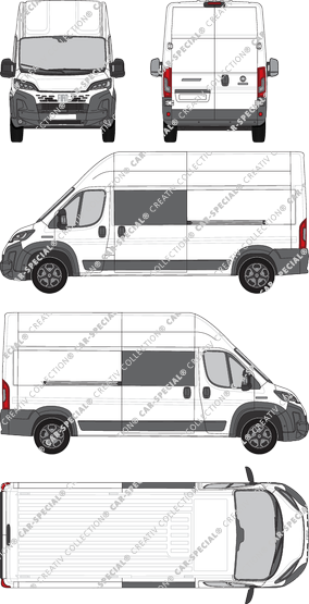 Fiat Ducato, van/transporter, L3H3, double cab, Rear Wing Doors, 2 Sliding Doors (2024)