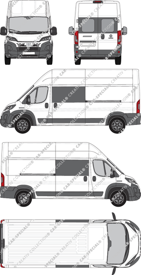 Fiat Ducato, Kastenwagen, L3H3, Heck verglast, Doppelkabine, Rear Wing Doors, 2 Sliding Doors (2024)