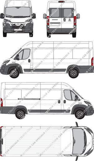 Fiat Ducato, van/transporter, L4H2, rear window, Rear Wing Doors, 1 Sliding Door (2024)