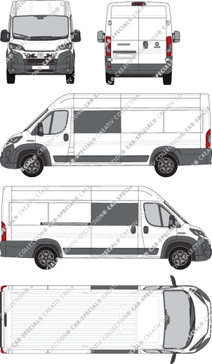 Fiat Ducato, van/transporter, L4H2, double cab, Rear Wing Doors, 1 Sliding Door (2024)