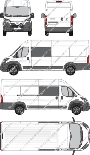 Fiat Ducato, Kastenwagen, L4H2, Doppelkabine, Rear Wing Doors, 1 Sliding Door (2024)