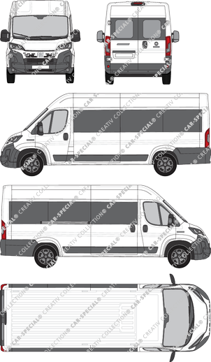 Fiat Ducato, minibus, L4H2, Rear Wing Doors, 1 Sliding Door (2024)