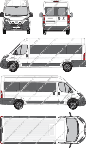 Fiat Ducato, Kleinbus, L4H2, Rear Wing Doors, 1 Sliding Door (2024)