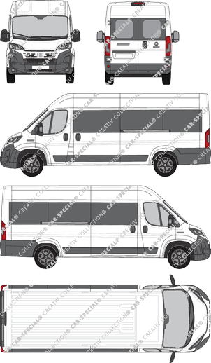 Fiat Ducato, minibus, L4H2, Rear Wing Doors, 2 Sliding Doors (2024)